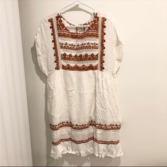 FREE PEOPLE Ivory Embroidered Sunrise Wanderer Mini Dress - Picture 9 of 12